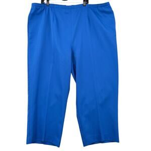 Drapers & Damons Blue Elastic Waistband Pleated Relaxed Fit Capri Pants Size 24W